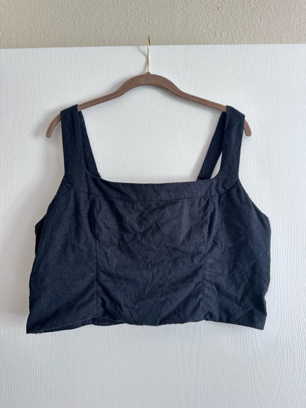 Abercrombie linen blend Crop Tank Top